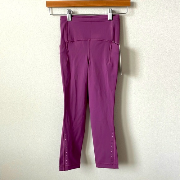 NWT Lululemon Swift Speed High-Rise Crop 21" Vintage Plum Size 0 - Picture 1 of 12